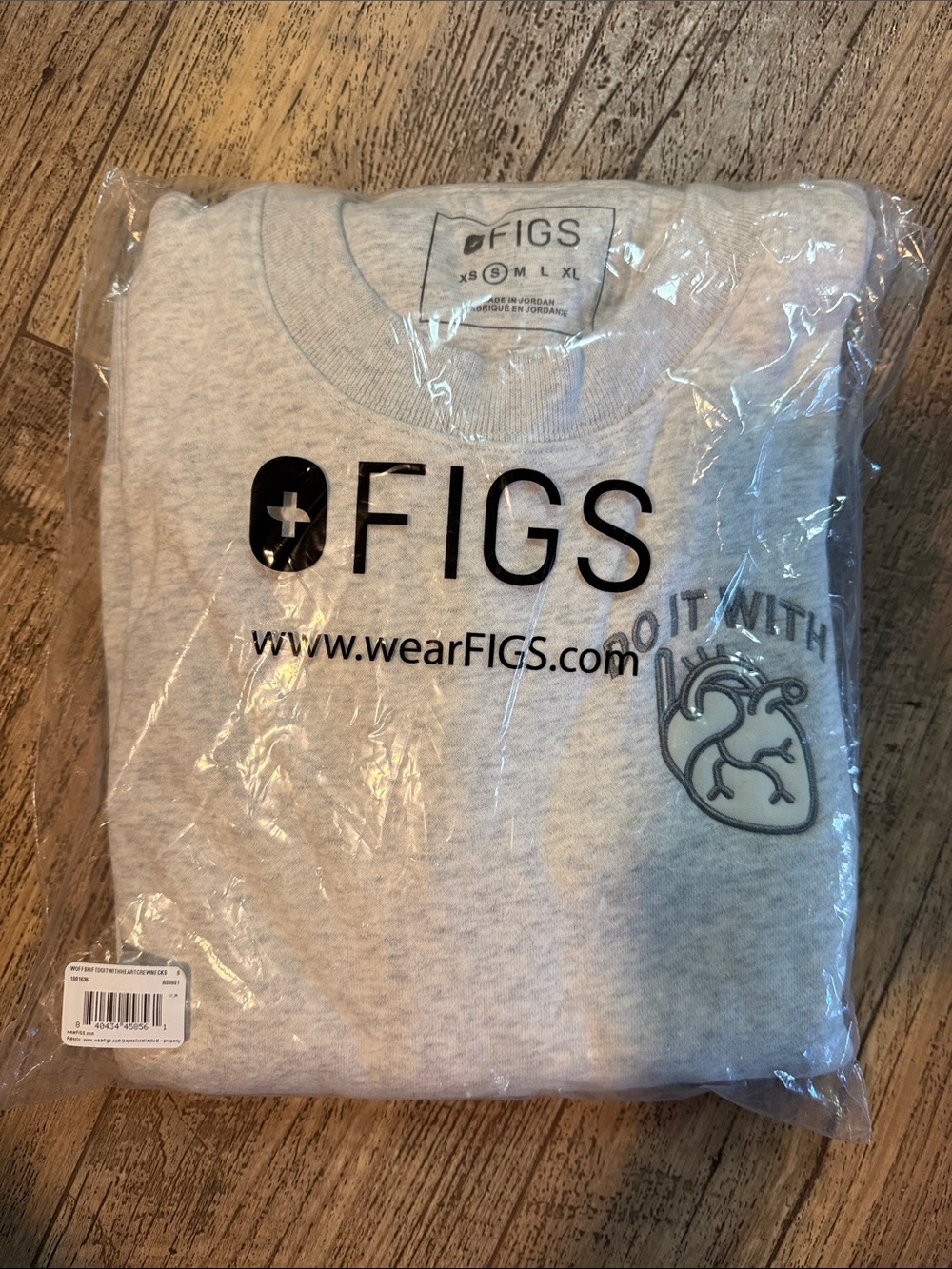 NIB Figs Do It With Heart Crewneck Sweatshirt